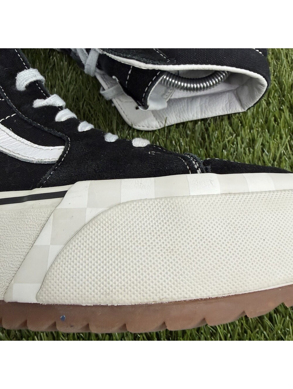 Vans SK8-Hi Platform Stacked Checkerboard Suede Men’s Size 7.5 Women’s Size 9 - Picture 7 of 9